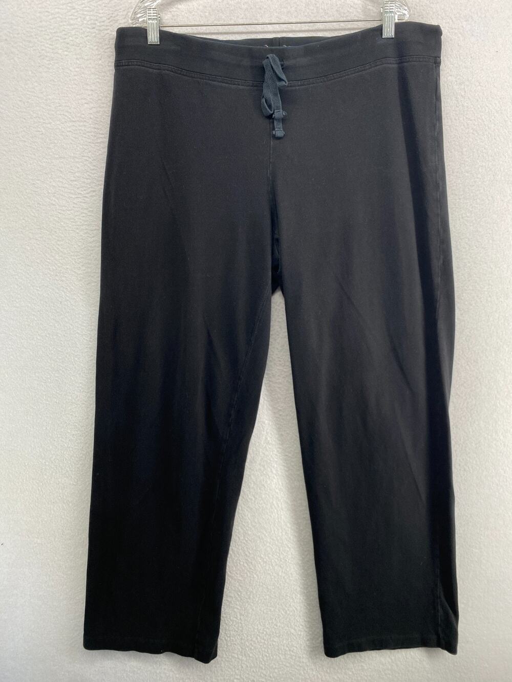 EILEEN FISHER Pants XL Heavy Brushed Jersey Organic Cotton Full Length Black